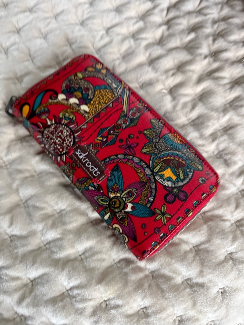 Sakroots Red Multicolor Patterned Zip Wallet - Picture 2 of 3